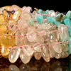 Natural Amethyst Citrine Rose Quatyz Amazonite Gemstone Stick Pebble Chip 9-17MM Loose Beads (D713)