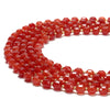 Carnelian Red Jade Gemstone Faceted Prism Double Point Cut 8MM Loose Beads (D634)