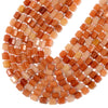 Natural Orange Aventurine Gemstone Faceted Round Tube Hexagon 10X8MM Loose Beads (D720)