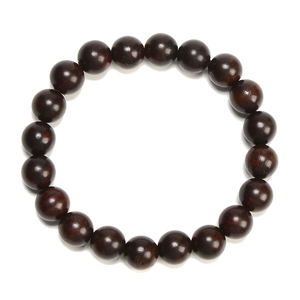 Natural Dark Rosewood Round Bracelet 6MM 8MM 10MM 12MM 7.5 inch Strand (S61)