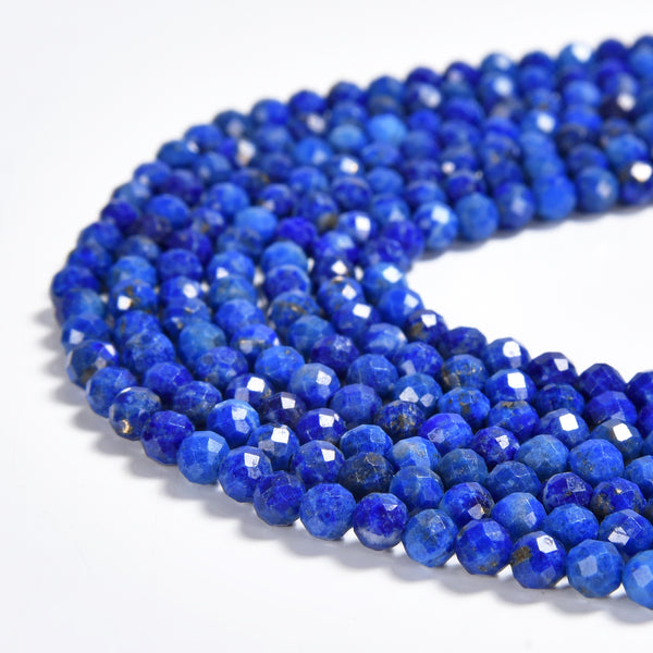 Natural Lapis Lazuli Gemstone Grade AAA Micro Faceted Round 3MM Loose Beads 15 inch Full Strand (80020505-P114)