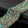 Natural Turquoise Gemstone Grade AA 3-4MM Micro Faceted Round Loose Beads 15 inch Full Strand (80018165-P93)