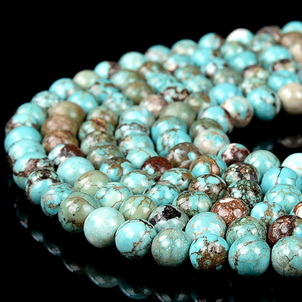 Blue Turquoise Gemstone Round 6MM Loose Beads (D492)