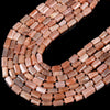 Natural Sunstone Gemstone 12X8MM Faceted Cylinder Round Tube Loose Beads (D464)