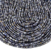 Natural Iolite Gemstone Grade A Micro Faceted Rondelle 4X3MM Loose Beads (P92)