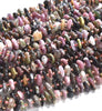Natural Tourmaline Gemstone Pebble Nugget Freeform Rondelle 8-10MM Loose Beads (D559)