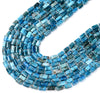 Natural Blue Apatite Gemstone 11X7MM Faceted Cylinder Round Tube Loose Beads (D465)