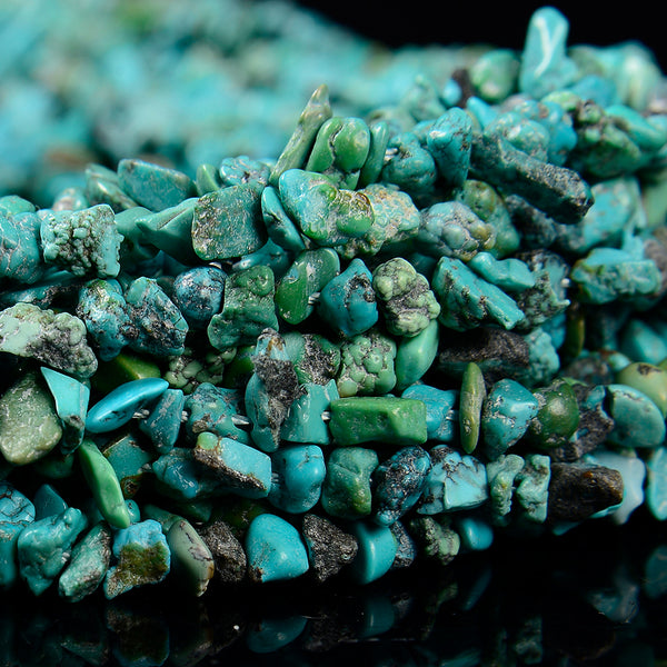100% Genuine Natural Blue Turquoise Gemstone Pebble Nugget Chip 3-6MM Loose Beads (D613)