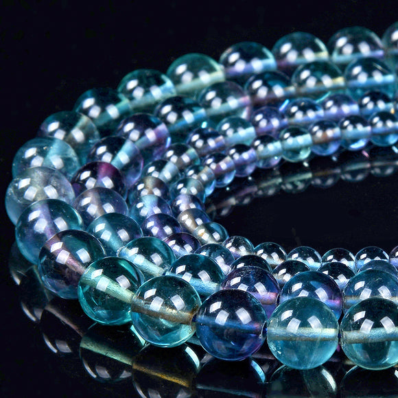 Natural Blue Fluorite Gemstone Grade AAA Round 5MM 6MM 7MM 8MM 9MM Loose Beads (D471)