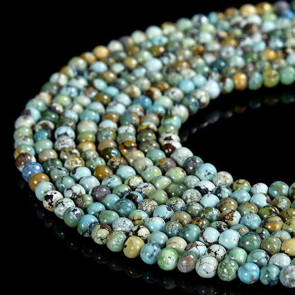 Natural Turquoise Gemstone Round 3MM Loose Beads 15.5 inch Full Strand (80019205-P103)