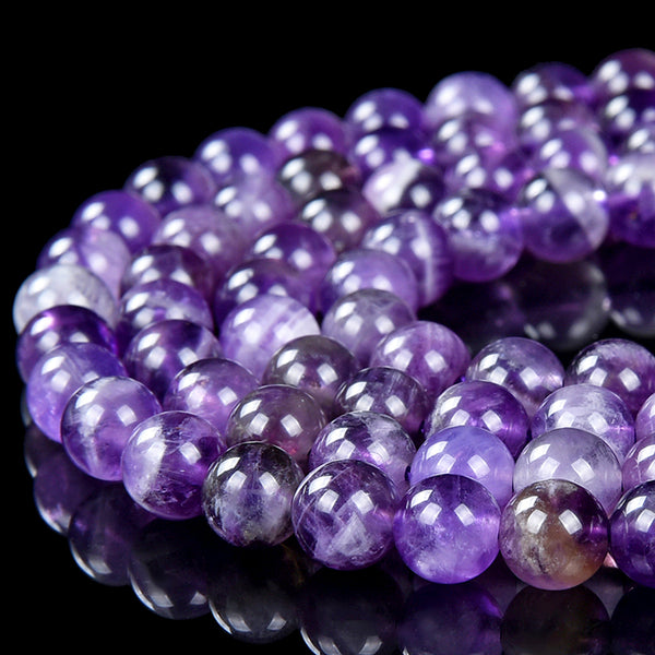 Natural Amethyst Gemstone Grade AA Round 6MM Loose Beads (D491)