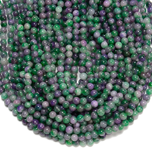 Purple Green Jade Gemstone Round 6MM Loose Beads 14.5 inch Full Strand (80020228-D628)
