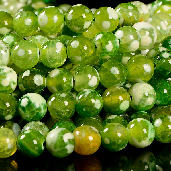 Green Fire Agate Gemstone Round 6MM 8MM 10MM 12MM Loose Beads (D700)