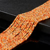 Natural Orange Coral Gemstone Grade AAA Micro Faceted Rondelle 3X2MM Loose Beads (P87)