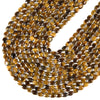 Natural Yellow Tiger Eye Gemstone Micro Faceted Oval 8X6MM Loose Beads 7.5 inch Half Strand (80021469-D717)