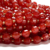 Carnelian Red Jade Gemstone Faceted Prism Double Point Cut 8MM Loose Beads (D634)