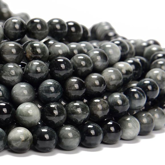 Natural Hawk Eye, Eagle Eye Gemstone Grade AAA Round 8MM 10MM Loose Beads (D607)