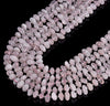 Natural Madagascar Rose Quartz Gemstone Pebble Nugget Freeform Rondelle 8-10MM Loose Beads (D559)
