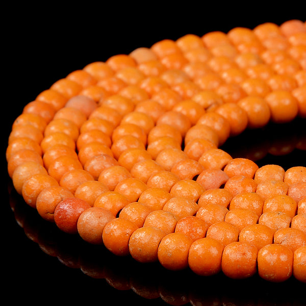 4MM Orange Turquoise Gemstone Round Loose Beads 15.5 inch Full Strand (80017891-P81)