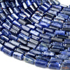 Natural Sodalite Gemstone 12X8MM Faceted Cylinder Round Tube Loose Beads (D464)