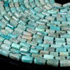 Natural Peruvian Amazonite Gemstone 12X8MM Faceted Cylinder Round Tube Loose Beads (D464)