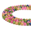 Tourmaline Color Jade Gemstone Round 8MM Loose Beads 14.5 inch Full Strand (80020107-D619)