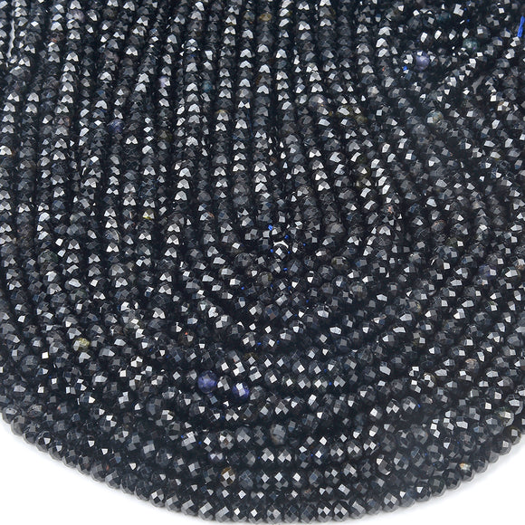 Natural Dark Green Tourmaline Gemstone Micro Faceted Rondelle 6X4MM Loose Beads (P88)