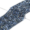 Natural South Africa Blue Dumortierite Gemstone Grade AA 4MM Micro Faceted Round Loose Beads 15 inch Full Strand (80018261-P100)