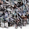 Silver Gray Biwa Pearl Gemstone Center Drilled Stick 20-25MM Loose Beads 7 inch Half Strand (80018897-S31)