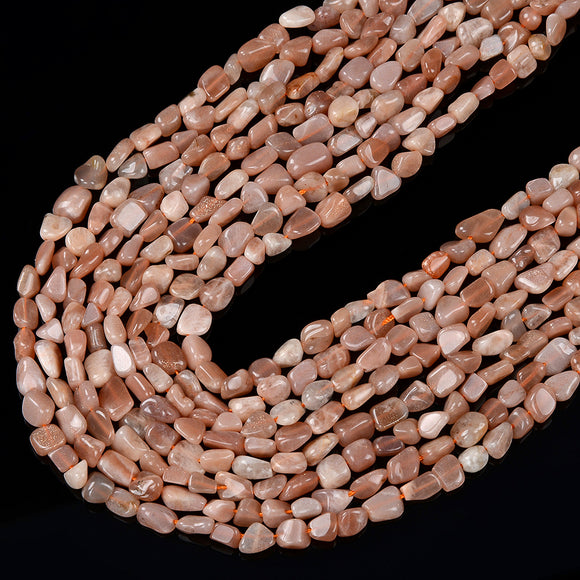 Natural Sunstone Gemstone 4-7MM Pebble Nugget Loose Beads (D414)