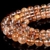 Natural Golden Copper Rutilated Quartz Gemstone Grade AA Round 5MM 6MM 7MM 8MM Loose Beads (D521)