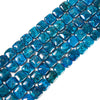 Blue Crinoid Fossil Gemstone Square 14X14MM Loose Beads 7.5 inch Half Strand (80020655-D661)