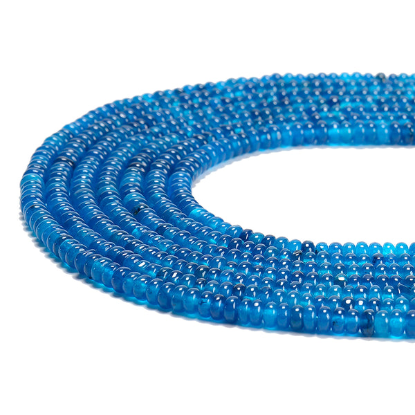 Blue Jade Gemstone Rondelle 4X2MM Loose Beads 14.5 inch Full Strand (80020061-D616)