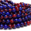 Blue Red Jade Gemstone Round 8MM Loose Beads 14.5 inch Full Strand (80020232-D629)