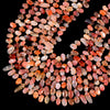 Natural Carnelian Agate Gemstone Stick Pebble Chip 9-17MM Loose Beads (D713)