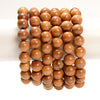 Natural Pearwood Round Bracelet 6MM 8MM 10MM 12MM 7.5 inch Strand (S59)