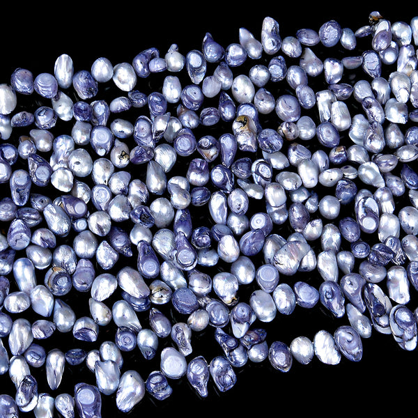 Fireball Baroque Freshwater Blue Pearl Gemstone Baroque 7-17MM Loose Beads 7 inch Half Strand (80018859-S27)