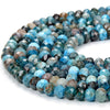 Natural Blue Apatite Gemstone Grade A Micro Faceted Rondelle 5X4MM Loose Beads (P92)