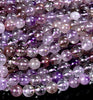 Natural Super Seven Quartz Gemstone Grade A Round 4MM 5MM 6MM 7MM 8MM Loose Beads 7.5 inch Half Strand (D533)