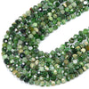 Natural Canadian Jade Gemstone Faceted Rondelle 8X5MM 9X7MM 10X7MM Loose Beads (D417)
