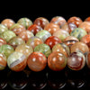 Orange Green Dragon Skin Agate Gemstone Round 8MM Loose Beads (D519)