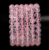 Natural Gemmy Mozambique Rose Quartz Gemstone Round Bracelet 8-9MM 7.5 inch Strand (80020708-S50)