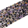 Natural Charoite Gemstone Faceted Cylinder Round Tube 12X8MM Loose Beads (D663 )