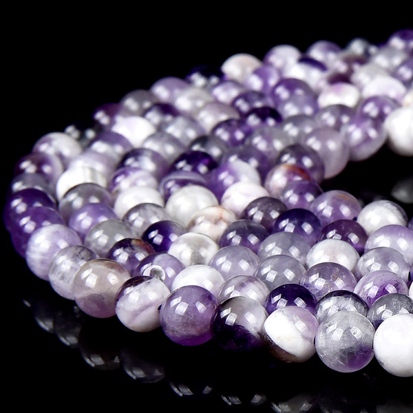 Chevron Amethyst Gemstone Round 4MM 5MM 6MM 7MM Loose Beads (D504)