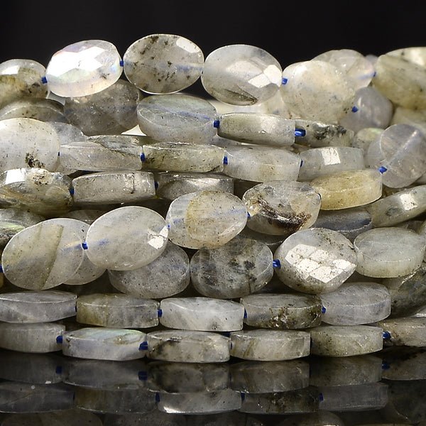 Natural Labradorite Gemstone Micro Faceted Oval 8X6MM Loose Beads 7.5 inch Half Strand (80021474-D717)