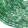 Natural Green Aventurine Gemstone 12X8MM Faceted Cylinder Round Tube Loose Beads (D465)
