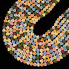 Multi Color Lava Gemstone Love Heart 6MM Loose Beads (D643)