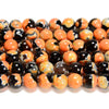 Black Orange Fire Agate Gemstone Round 6MM 8MM 10MM Loose Beads (D697)