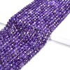 Natural Amethyst Gemstone Grade AAA Micro Faceted Round 4MM Loose Beads 15 inch Full Strand (80019461-P104)