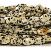 Natural Dalmatian Jasper Gemstone Micro Faceted Oval 8X6MM 11X7MM Loose Beads 7.5inch Half Strand (D719)